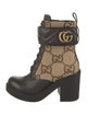 Gucci Leather Printed Combat Boots