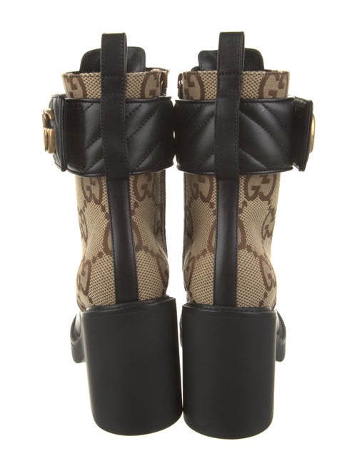 Gucci Leather Printed Combat Boots