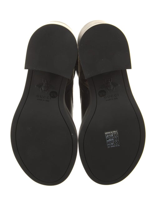 Gucci Leather Printed Combat Boots