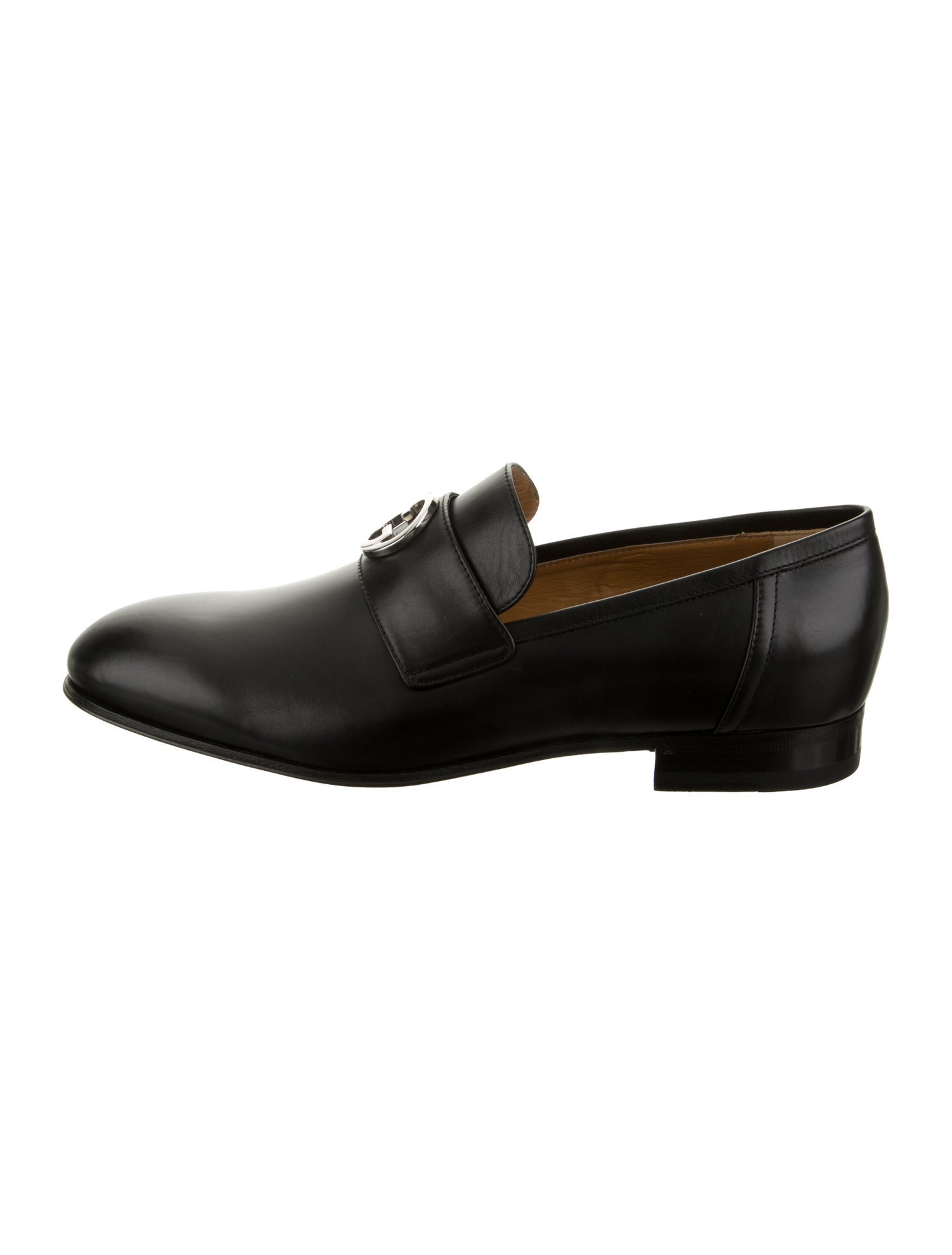 Gucci Interlocking G Logo Leather Dress Loafers