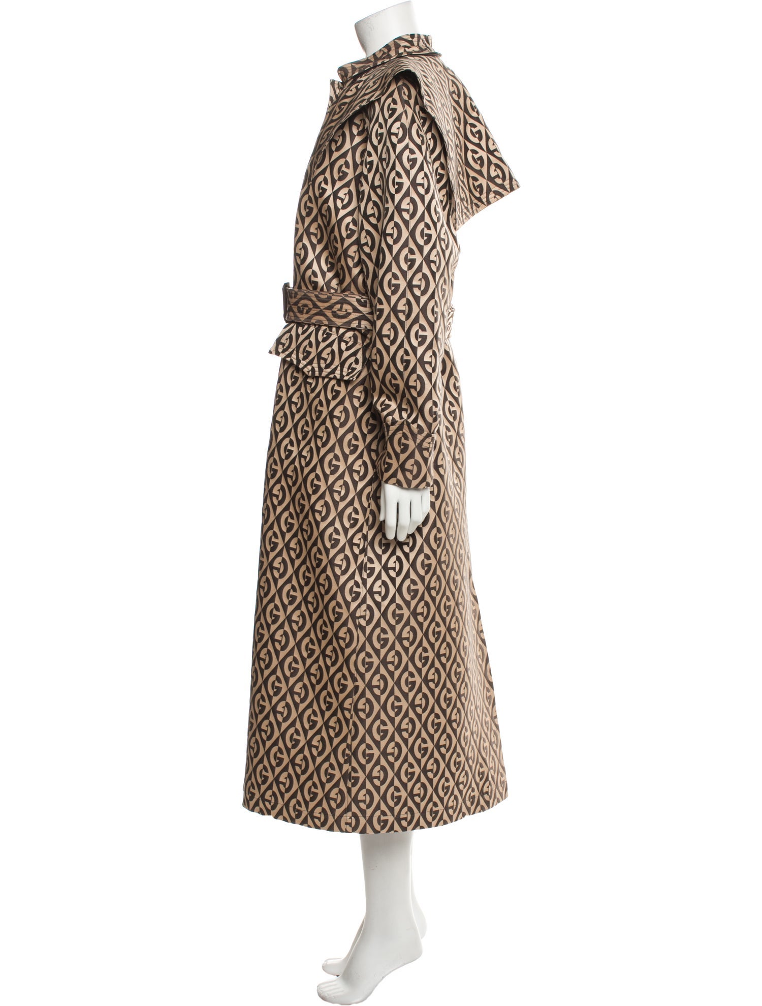 Gucci Wool Printed Trench Coat