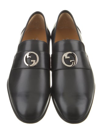 Gucci Interlocking G Logo Leather Loafers