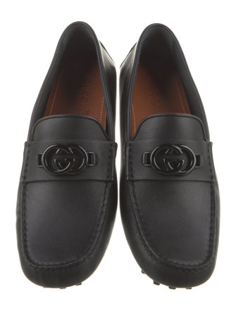 Gucci Interlocking G Logo Leather Drivers