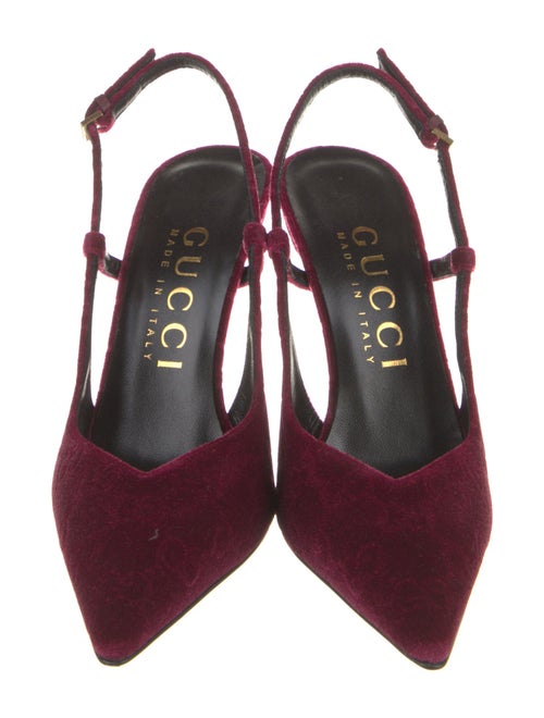 Gucci GG Logo Velvet Slingback Pumps