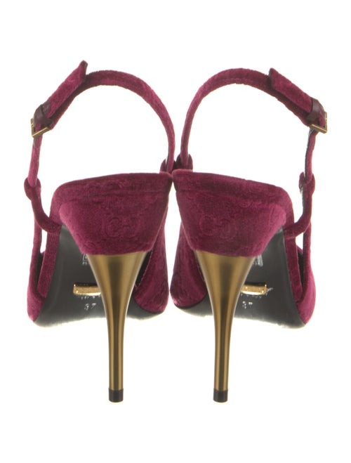 Gucci GG Logo Velvet Slingback Pumps