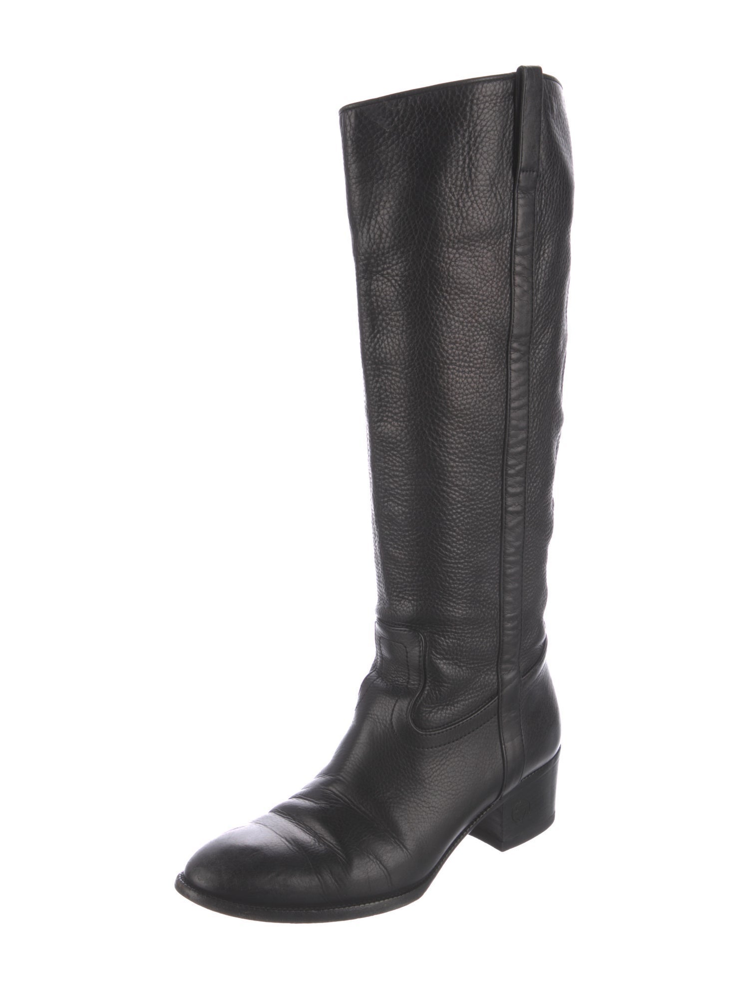 Gucci Interlocking G Logo Leather Riding Boots