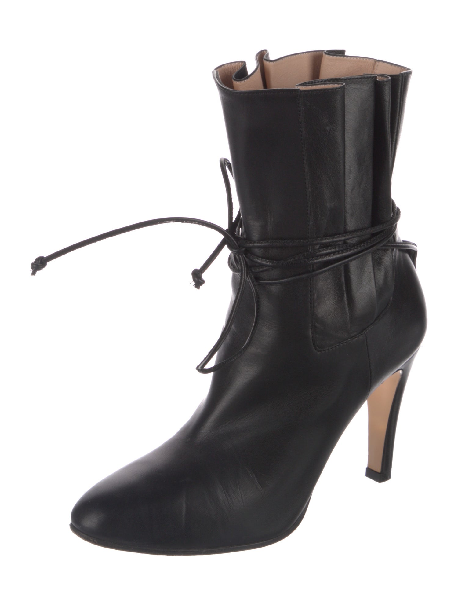 Gucci Double G Logo Leather Lace-Up Boots