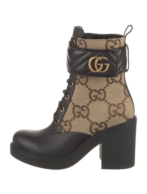 Gucci Canvas Printed Combat Boots