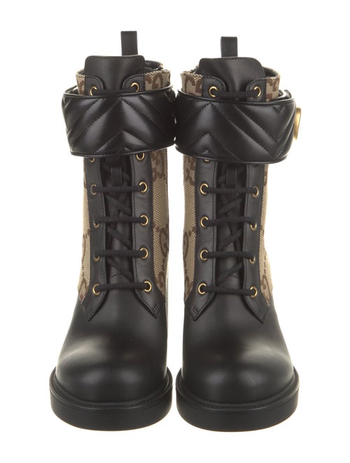 Gucci Canvas Printed Combat Boots