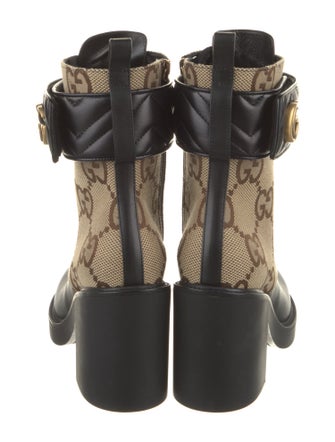 Gucci Canvas Printed Combat Boots