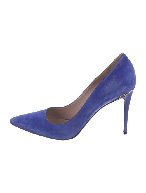 Gucci Hasler Horsebit Accent Suede Pumps