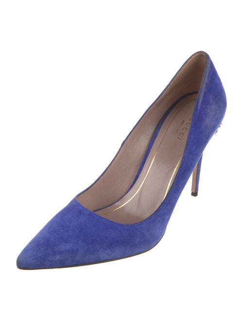 Gucci Hasler Horsebit Accent Suede Pumps
