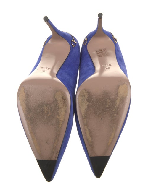 Gucci Hasler Horsebit Accent Suede Pumps