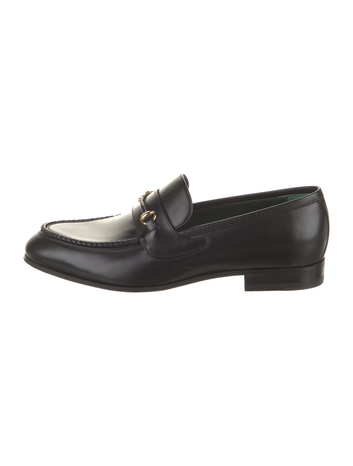 Gucci Leather Braided Accents Dress Loafers
