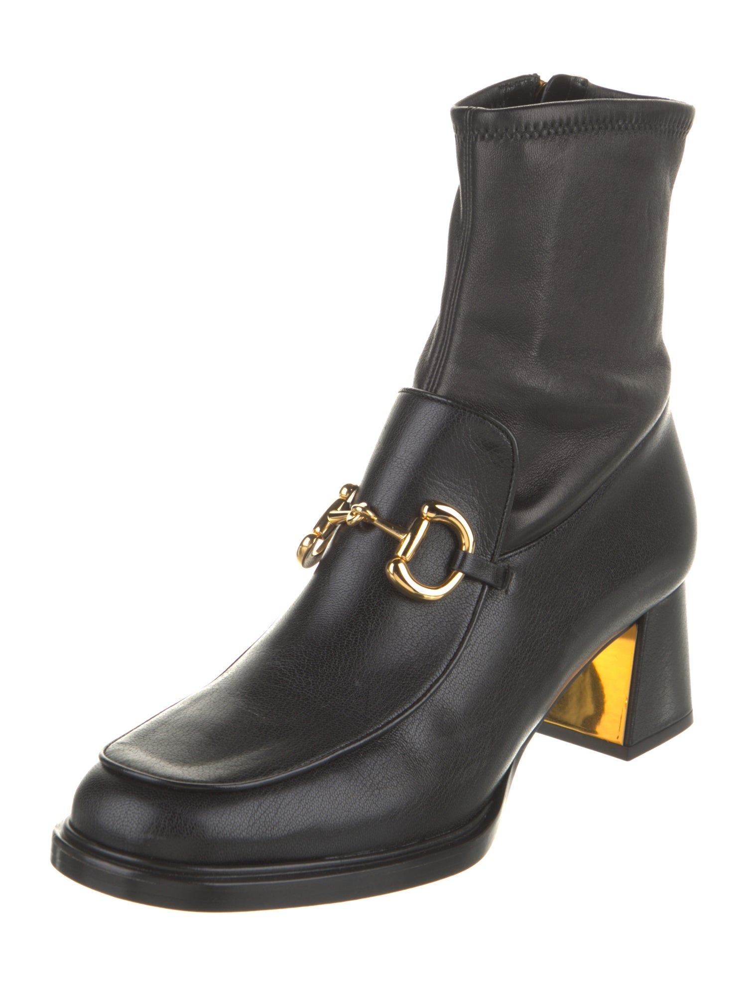 Gucci Horsebit Accent Leather Sock Boots