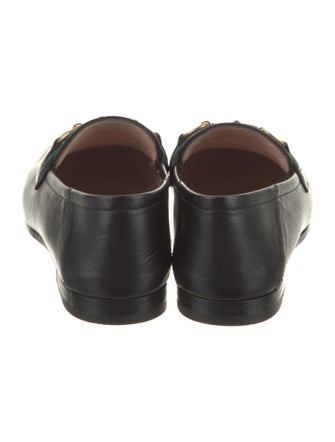 Gucci Web Accent Leather Loafers