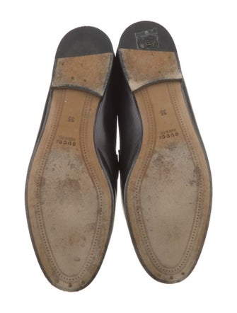 Gucci Web Accent Leather Loafers