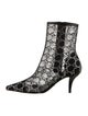 Gucci Leather Mesh Accents Boots