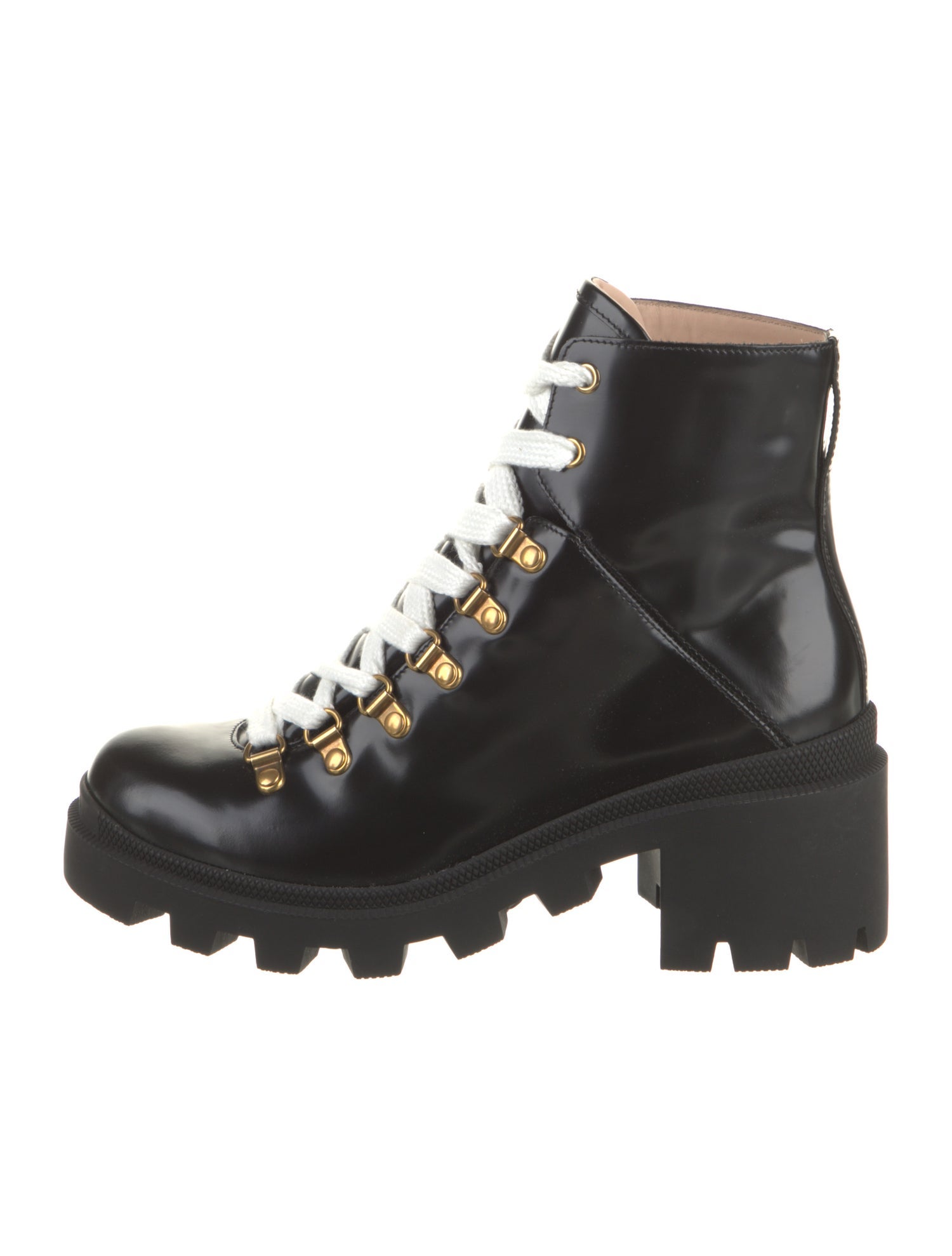 Gucci Leather Combat Boots