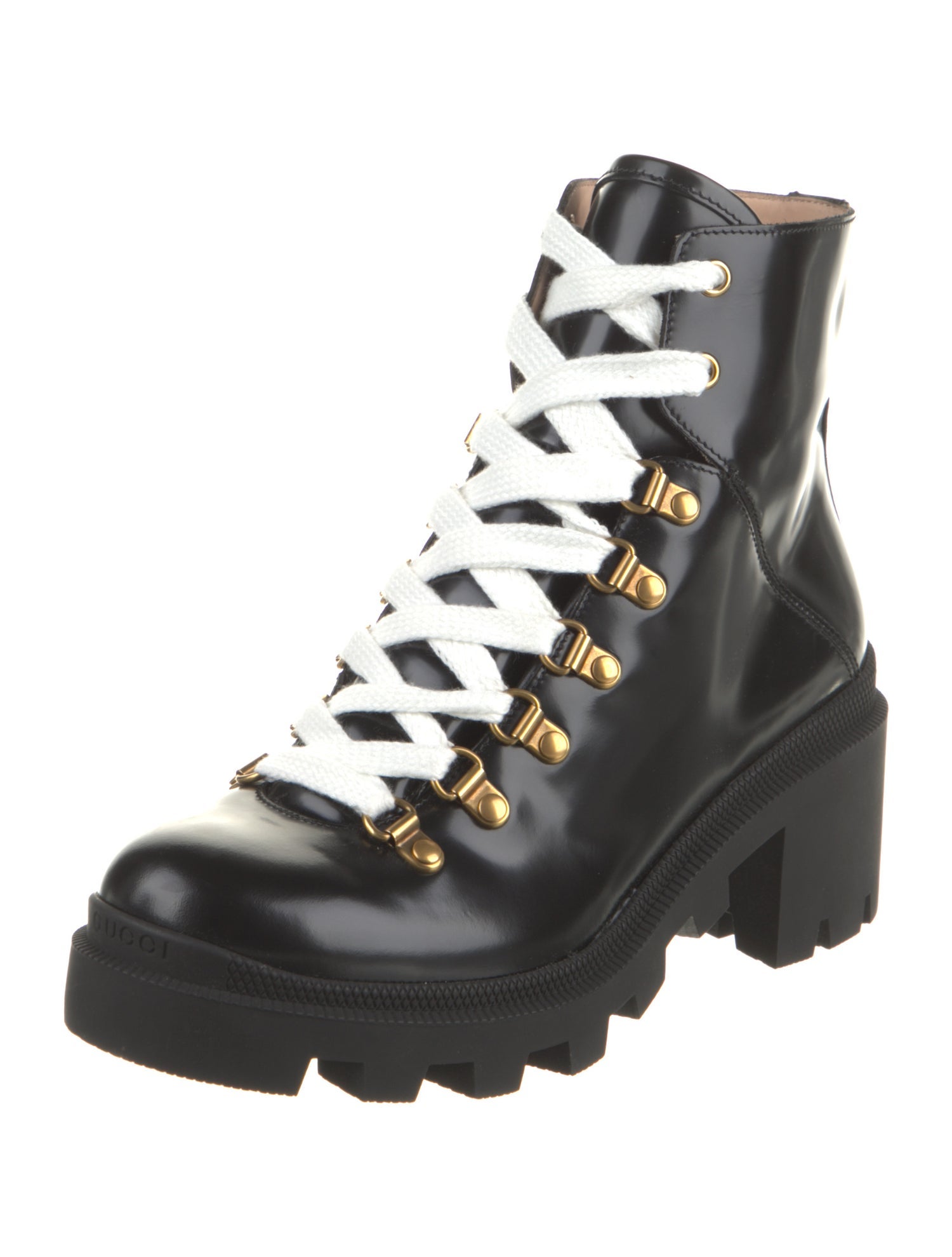 Gucci Leather Combat Boots