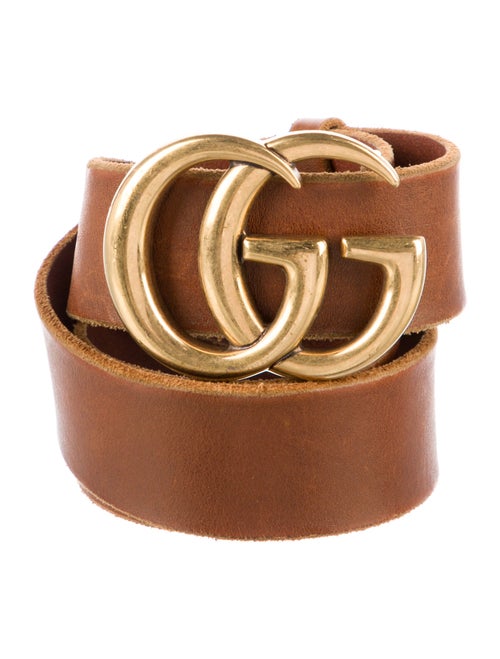 Gucci Double G Logo Leather Belt