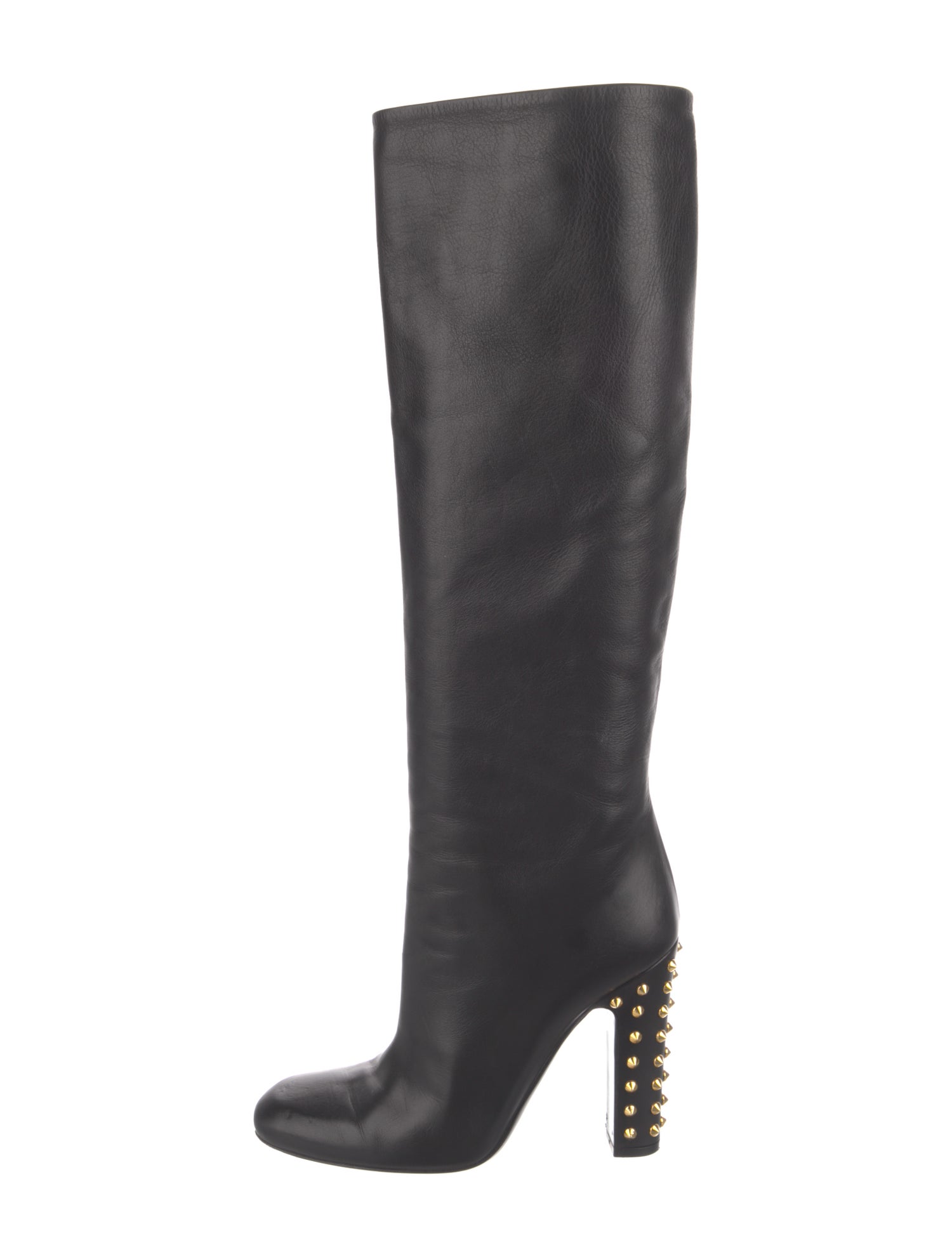 Gucci Spike Accents Leather Boots