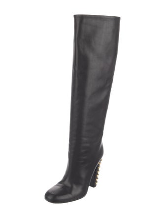 Gucci Spike Accents Leather Boots