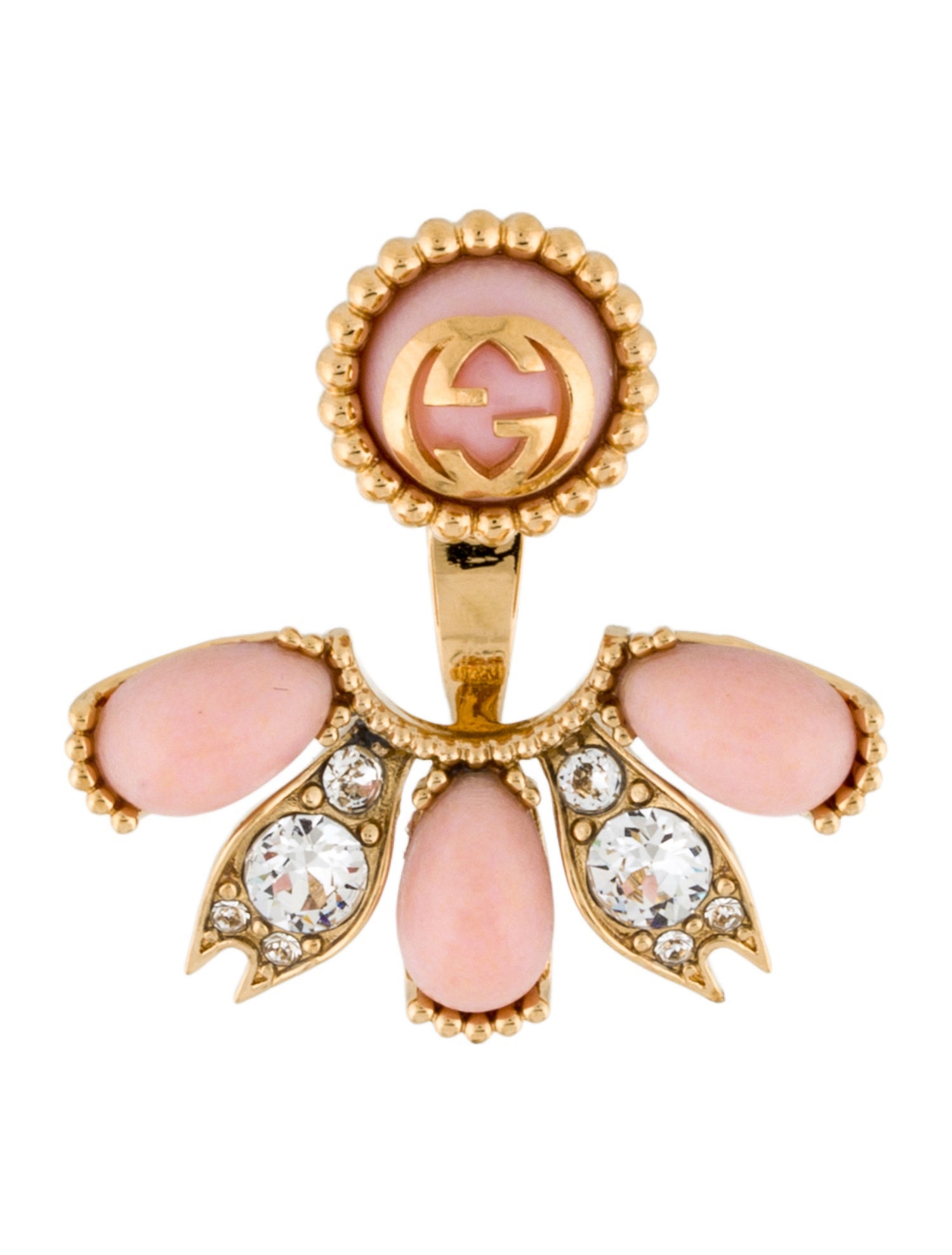 Gucci Crystal & Resin Interlocking G Single Earring