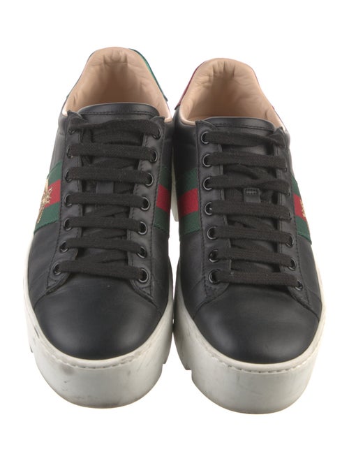 Gucci Web Accent Leather Sneakers