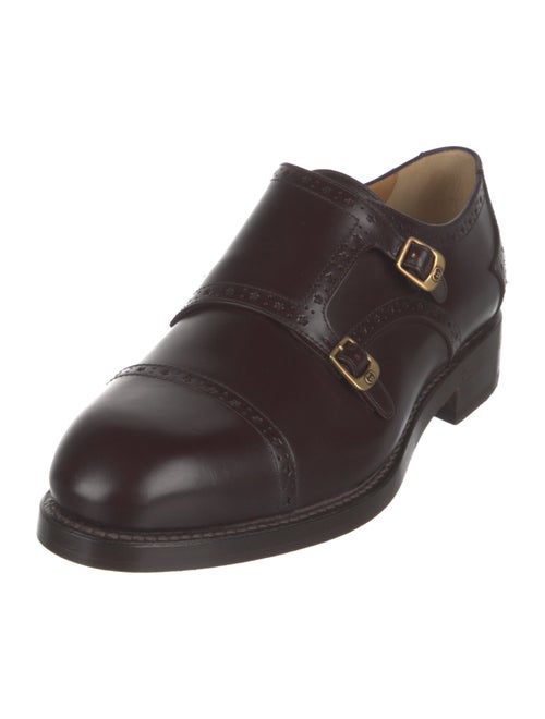 Gucci Leather Lasercut Accents Monk Straps