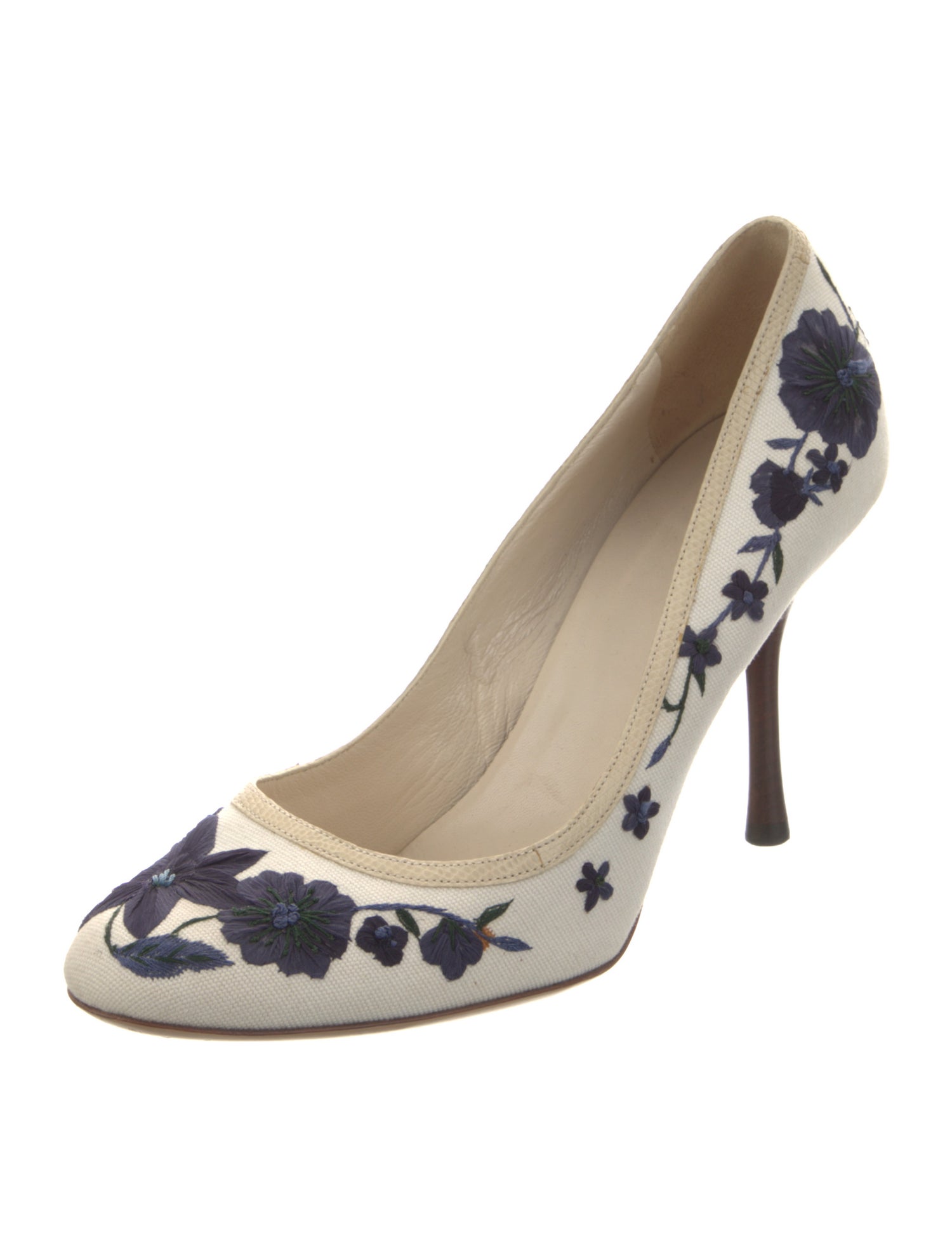 Gucci Flora Print Canvas Pumps