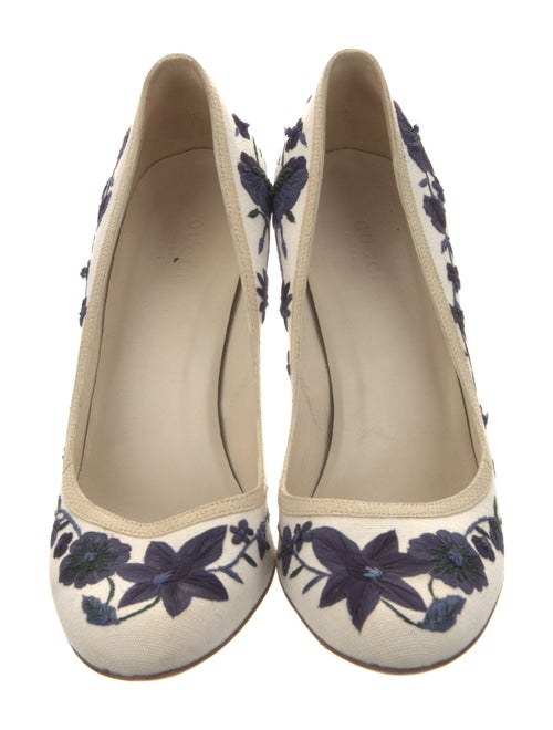 Gucci Flora Print Canvas Pumps