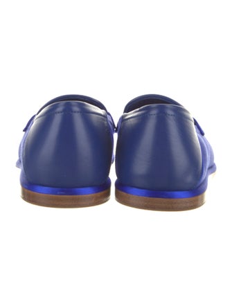 Gucci Leather Crystal Embellishments Loafers