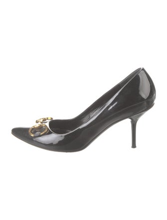 Gucci Horsebit Accent Patent Leather Pumps