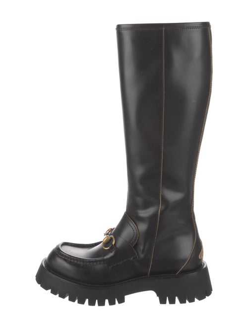 Gucci Leather Embroidered Accent Boots