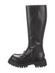 Gucci Leather Embroidered Accent Boots