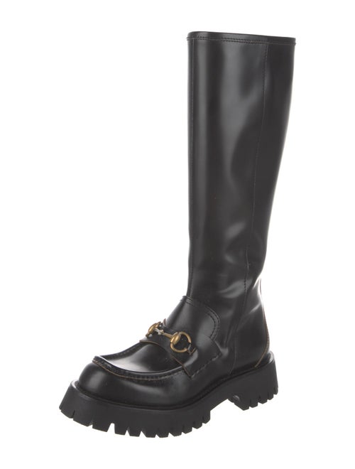 Gucci Leather Embroidered Accent Boots