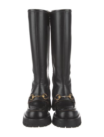Gucci Leather Embroidered Accent Boots