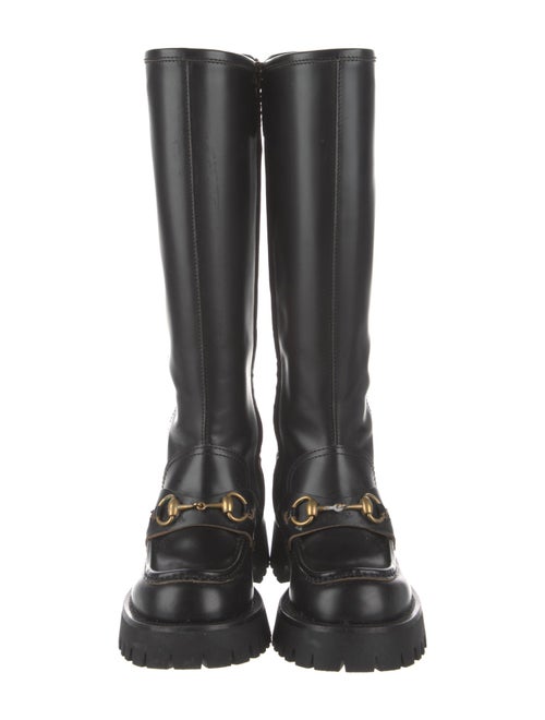 Gucci Leather Embroidered Accent Boots