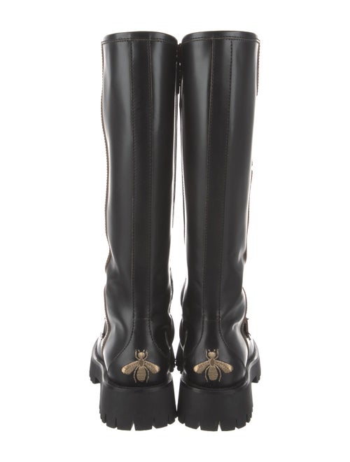 Gucci Leather Embroidered Accent Boots