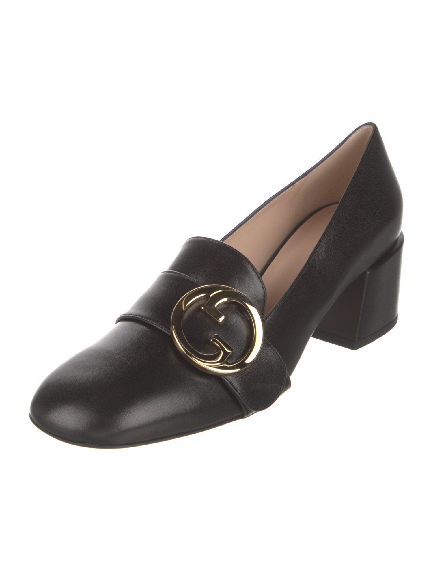 Gucci Interlocking G Logo Leather Pumps