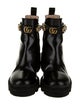 Gucci Double G Logo Leather Combat Boots