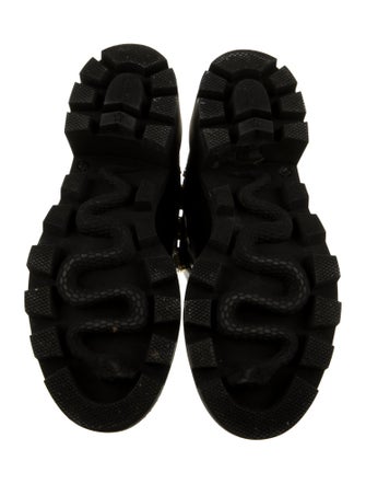 Gucci Double G Logo Leather Combat Boots