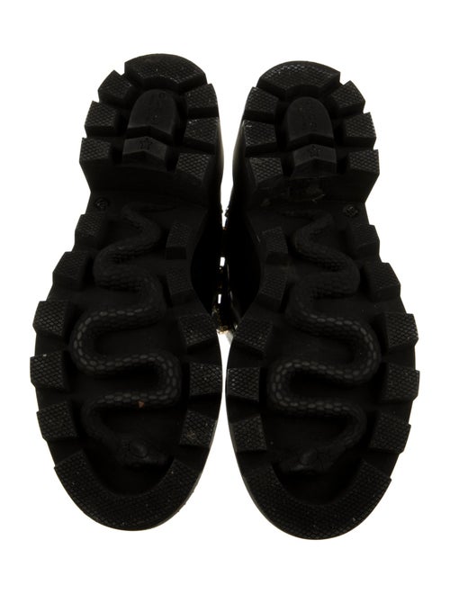 Gucci Double G Logo Leather Combat Boots