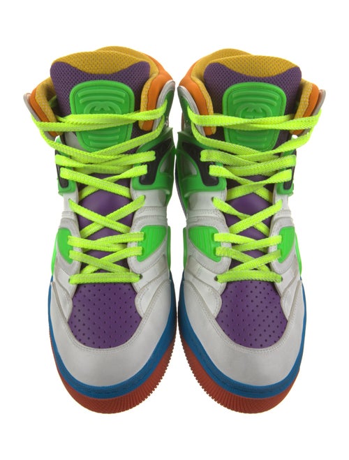 Gucci Leather Printed Wedge Sneakers