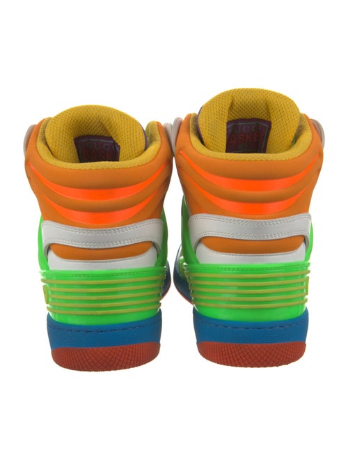 Gucci Leather Printed Wedge Sneakers