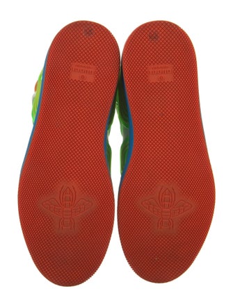 Gucci Leather Printed Wedge Sneakers