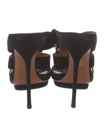 Gucci Suede Fringe Trim Accent Slides