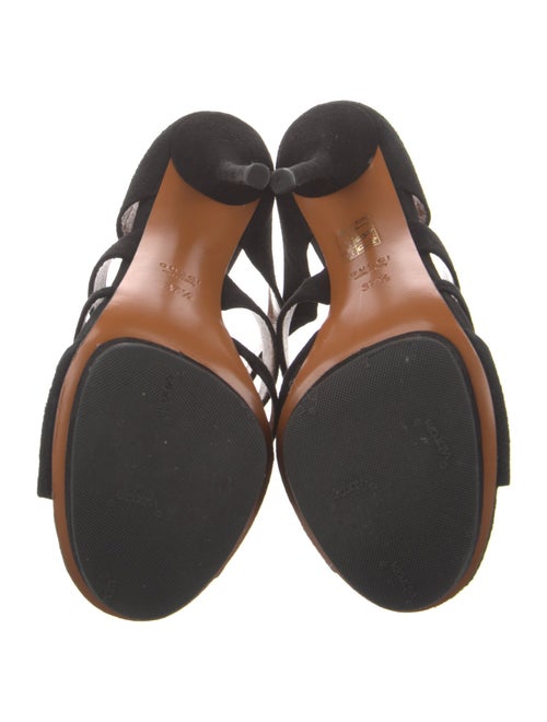 Gucci Suede Fringe Trim Accent Slides