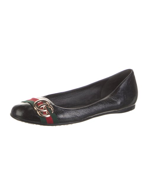 Gucci Web Accent Patent Leather Ballet Flats